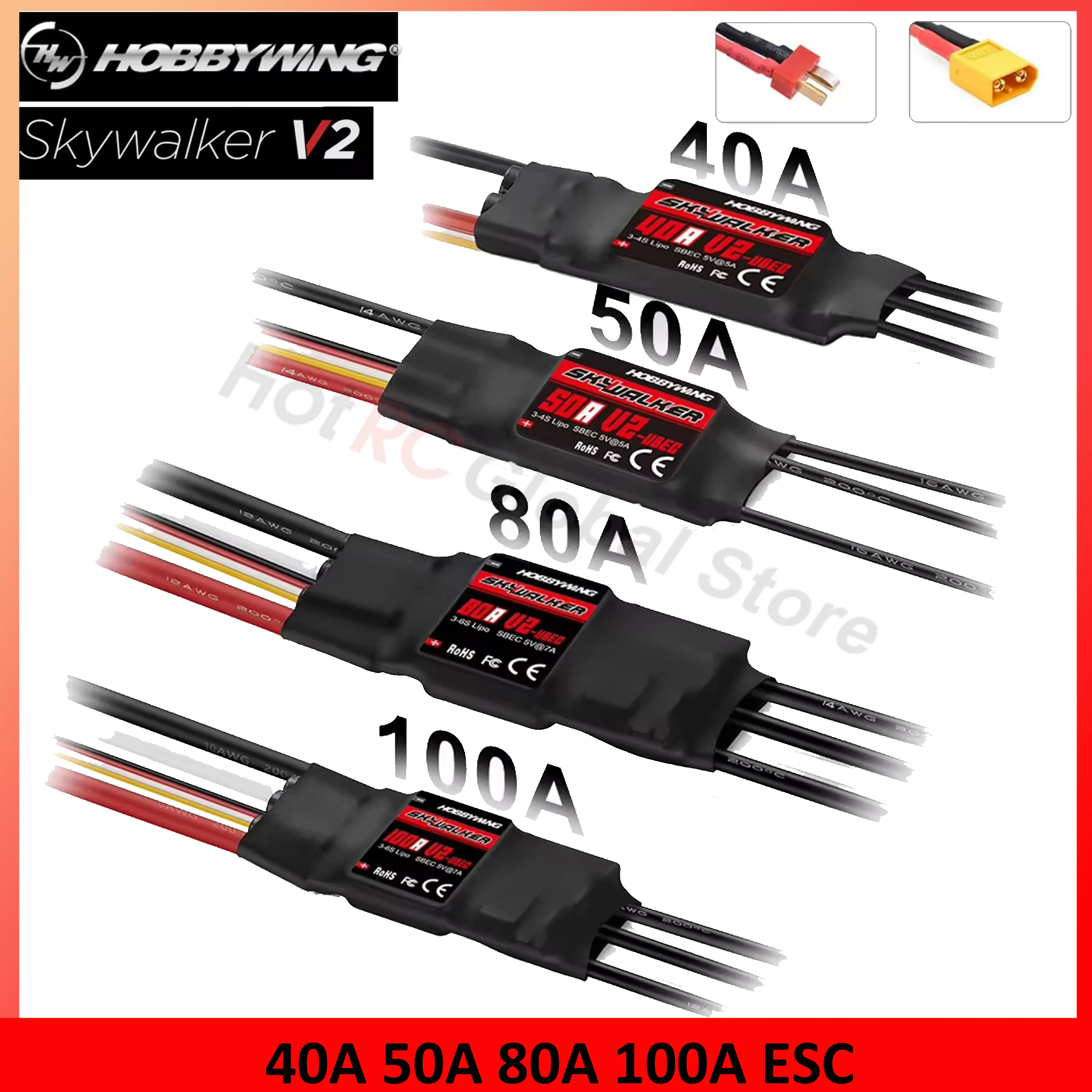 Drone Rc Leading - HOBBYWING 스카이워커 V2 시리즈, 브러시리스 ESC