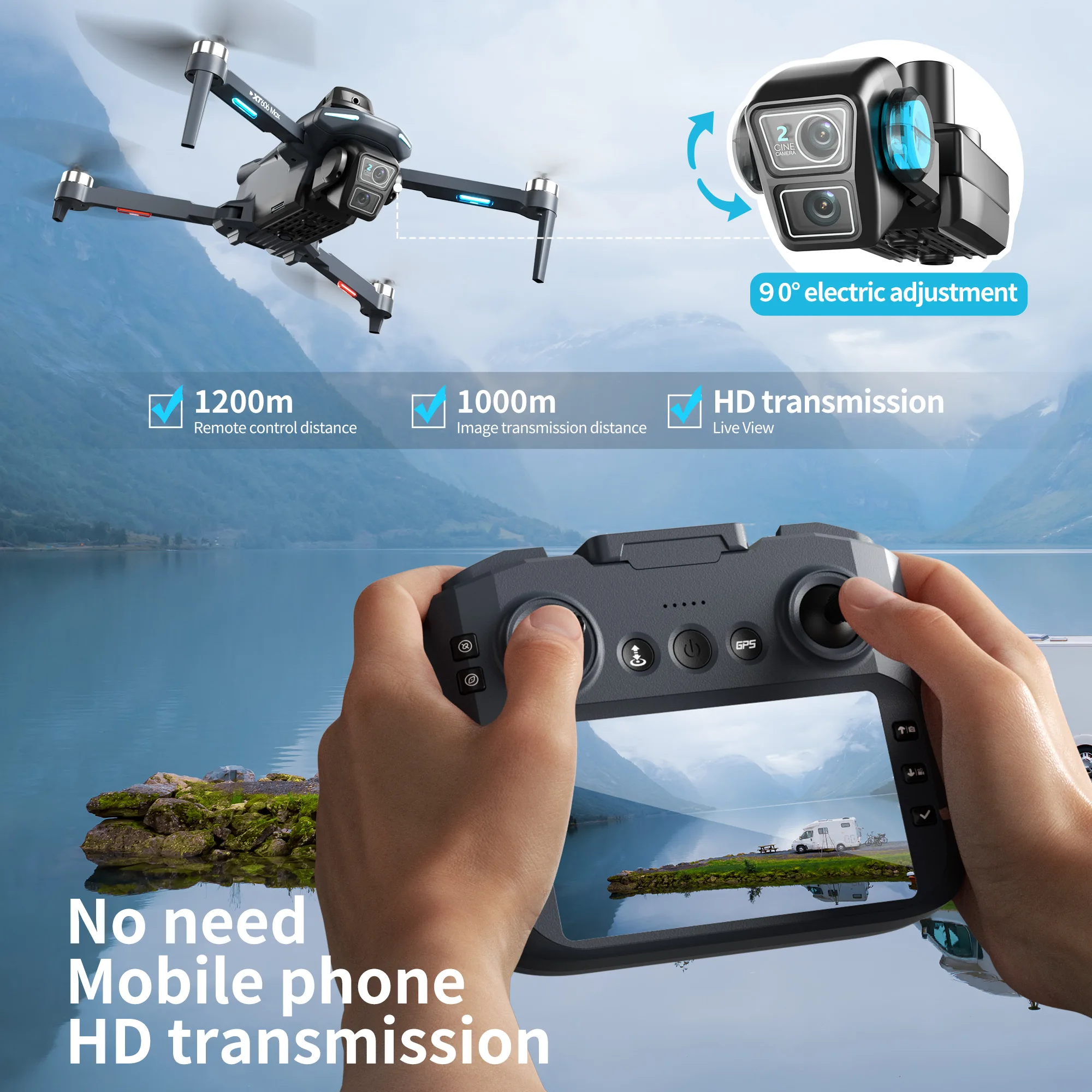 오리지널 XT606 MAX GPS 드론 4K 프로페셔널 - Jjrc Drone X12 리뷰 및 가격